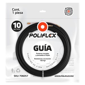 Guía plástica Poliflex de 10m diseñada para facilitar el cableado y las curvas cerradas en el poliducto. ¡Asegura tu instalación!