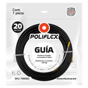 Guía plástica Poliflex de 20m diseñada para facilitar el cableado y las curvas cerradas en el poliducto. ¡Asegura tu instalación!