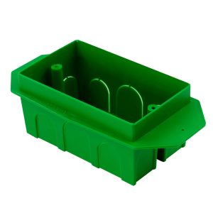 Chalupa Poliflex Verde recomendada para instalaciones en plafón y muros de tabla roca. Postes aislados y entradas de 1/2" y 3/4".