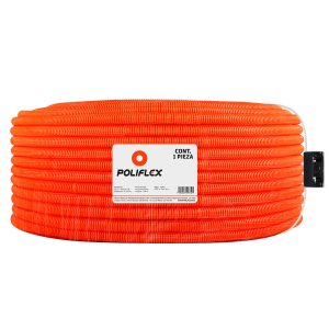 Poliducto flexible naranja 3/8" sin guía de 100m. Para losas de concreto y bovedilla en construcciones residenciales.