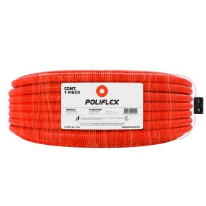 Poliducto flexible naranja 1/2" sin guía de 100m. Para losas de concreto y bovedilla en construcciones residenciales.