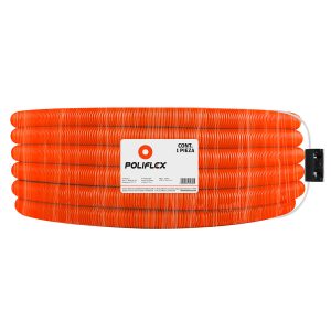 Poliducto flexible naranja 1" sin guía de 50m. Para losas de concreto y bovedilla en construcciones residenciales.