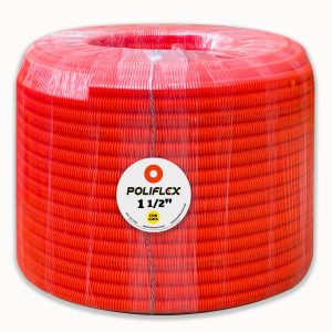 Rollo de Poliducto Poliflex PAD 1 1/2" con Guía PET. Especial para redes subterráneas y proyectos CFE.