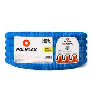 Poliducto flexible azul 3/4" de 15m. Identifica y protege instalaciones de voz y datos / telecomunicaciones.