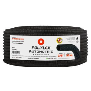 Tubo Poliflex automotriz ranurado 3/8" de 50m. La forma más fácil de proteger el arnés eléctrico en el automóvil.