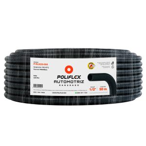 Tubo Poliflex automotriz ranurado 1/2" de 50m. La forma más fácil de proteger el arnés eléctrico en el automóvil.